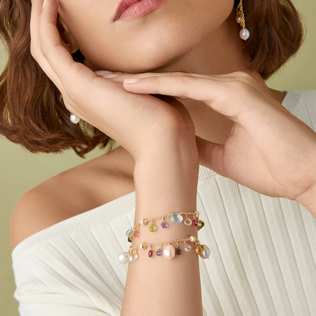 Marco Bicego Paradise Pearl 18k Gold Gemstone Bracelet BB2584-MIX114
