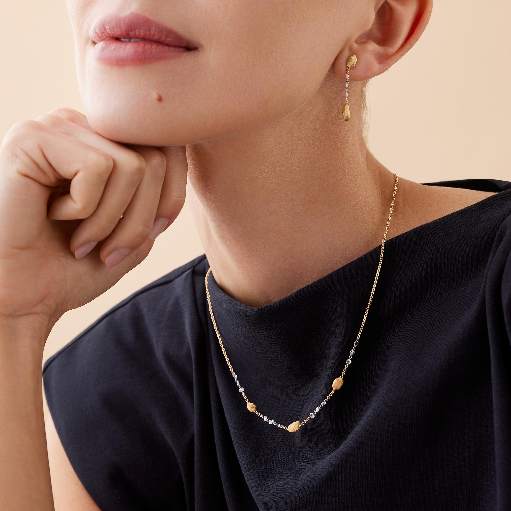 Marco Bicego Siviglia 18k Gold Dainty Diamond Necklace CB2882_B_Y