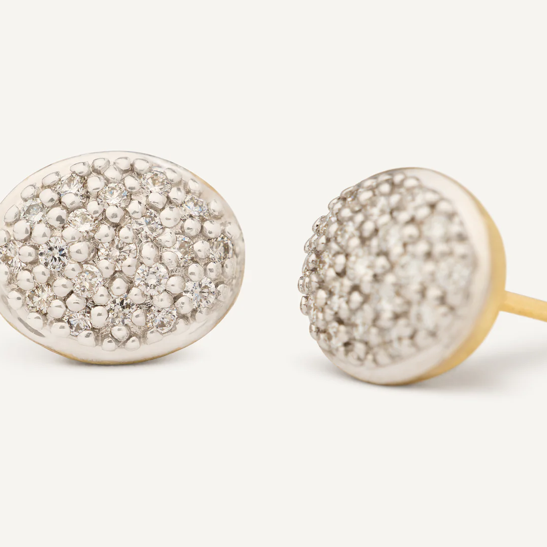 Marco Bicego Siviglia 18k Gold Diamond Stud Earrings OB620_B1_YW
