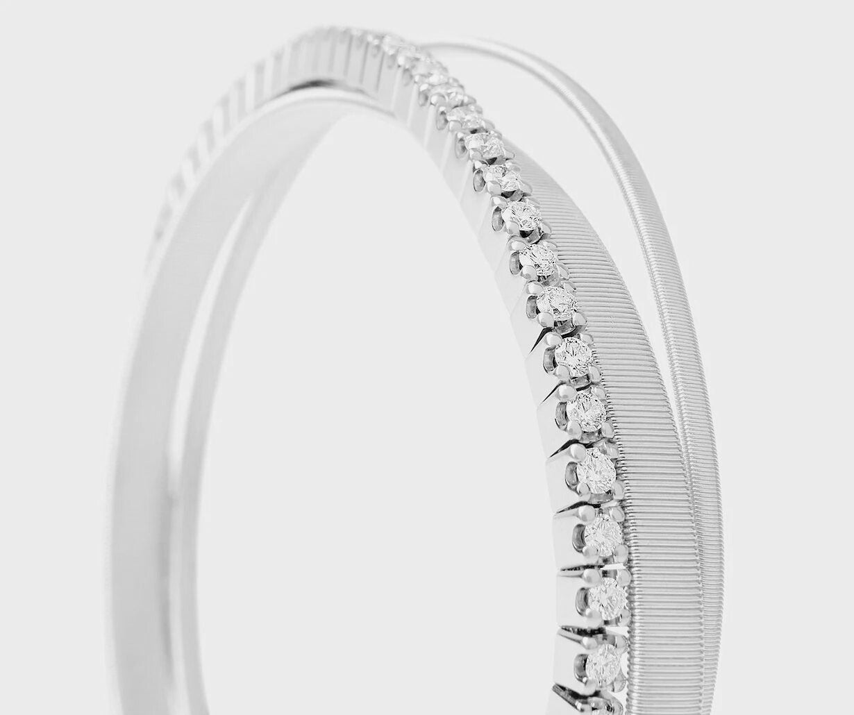 Marco Bicego Goa 18k White Gold Diamond Bracelet 3 Strand - Orsini Jewellers
