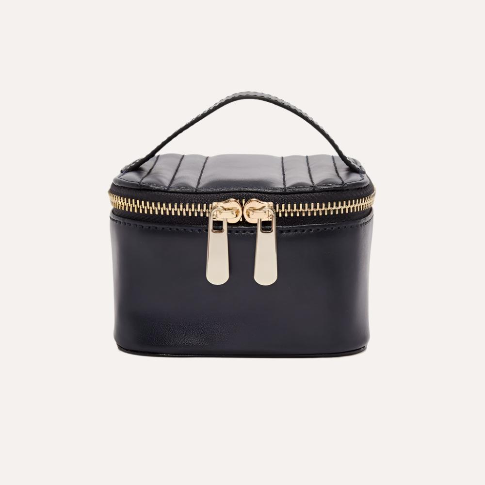 Jewellery cube navy travelling jewellery box 