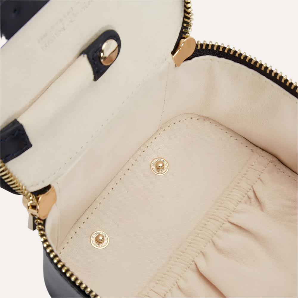 Jewellery cube navy travelling jewellery box 