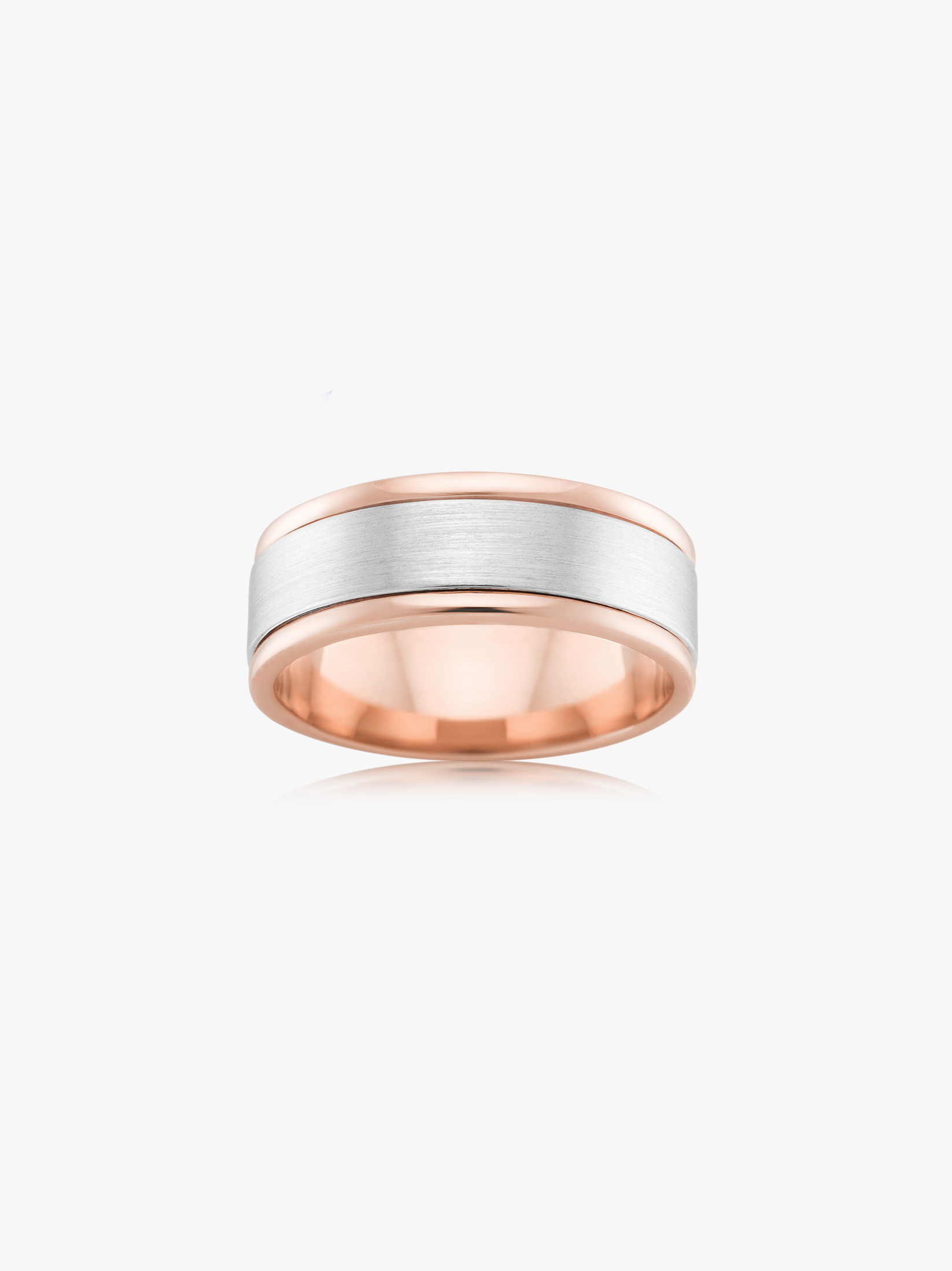 Men’s Two-Tone White & Rose Gold Wedding Ring