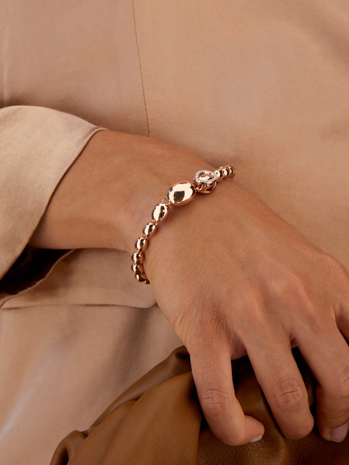 Nanis Ivy Rose Gold Boules and Diamonds Bracelet - Orsini Jewellers