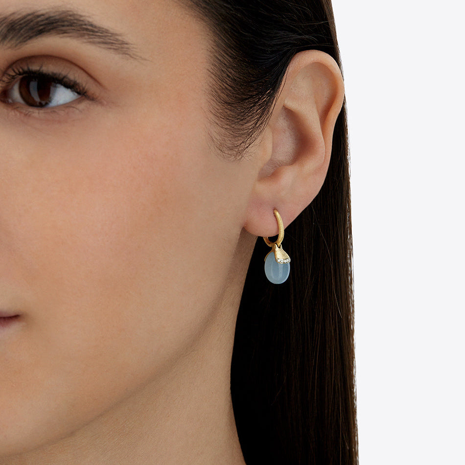 Nanis Aquamarine & Diamond Ball Drop Earrings (Small) OS19-587_GG_IN on model