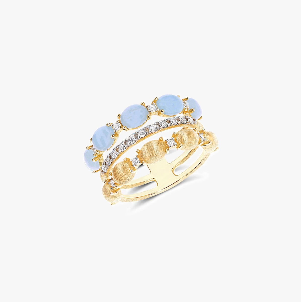 Nanis Azure Gold, Aquamarine and Diamond Triple-Band Ring AS25-597_GG_IN
