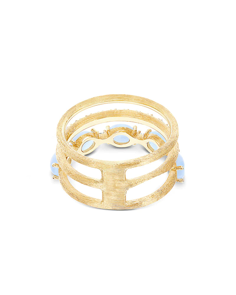 Nanis Azure Gold, Aquamarine and Diamonds Triple-Band Ring - Orsini Jewellers