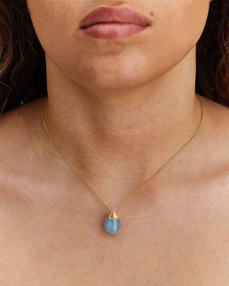 Nanis Azure Gold, Diamonds and Aquamarine Pendant Necklace - Orsini Jewellers