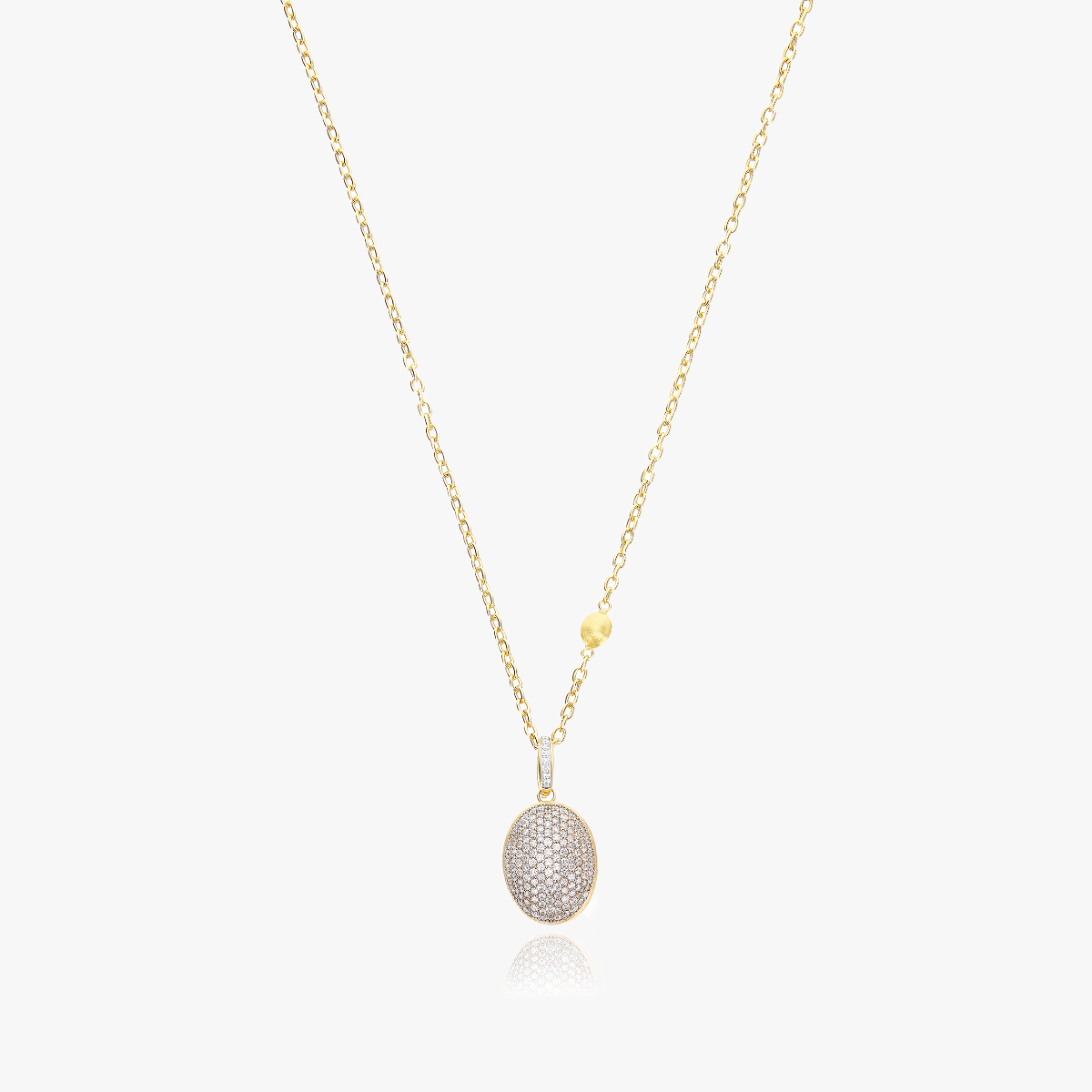 Nanis Muse Boule Diamond Pave Pendant in Gold (Medium)