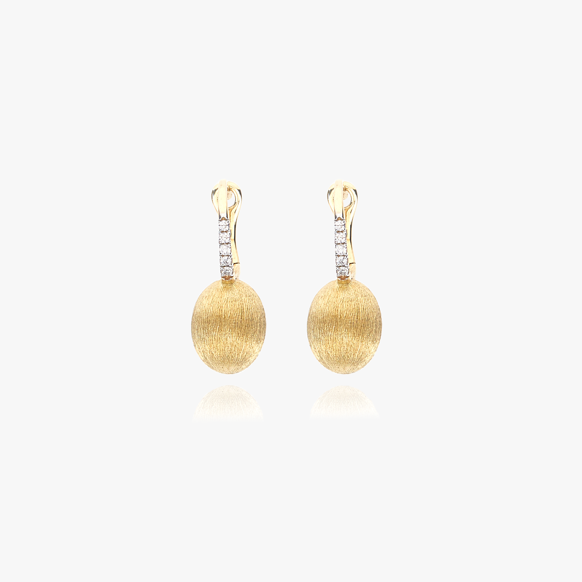Nanis Boule Gold Drop Earrings with Diamond Detail - Mini at Orsini FIne Jewellery