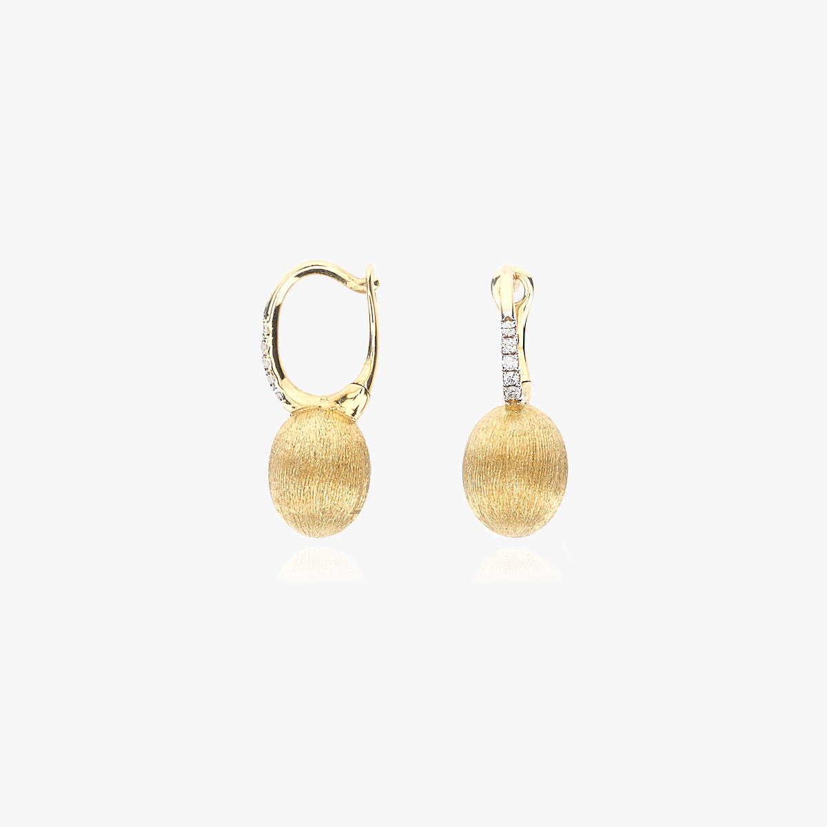 Nanis Boule Gold Drop Earrings with Diamond Detail - Mini