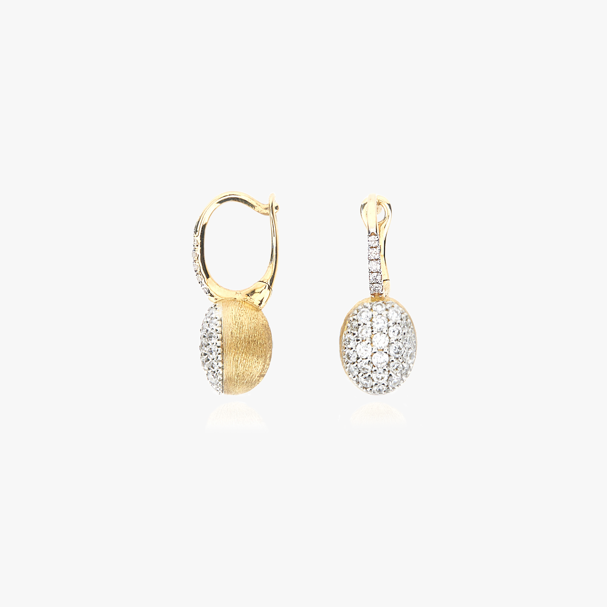 Nanis Boules Gold Drop Pave Diamond Earrings - Mini
