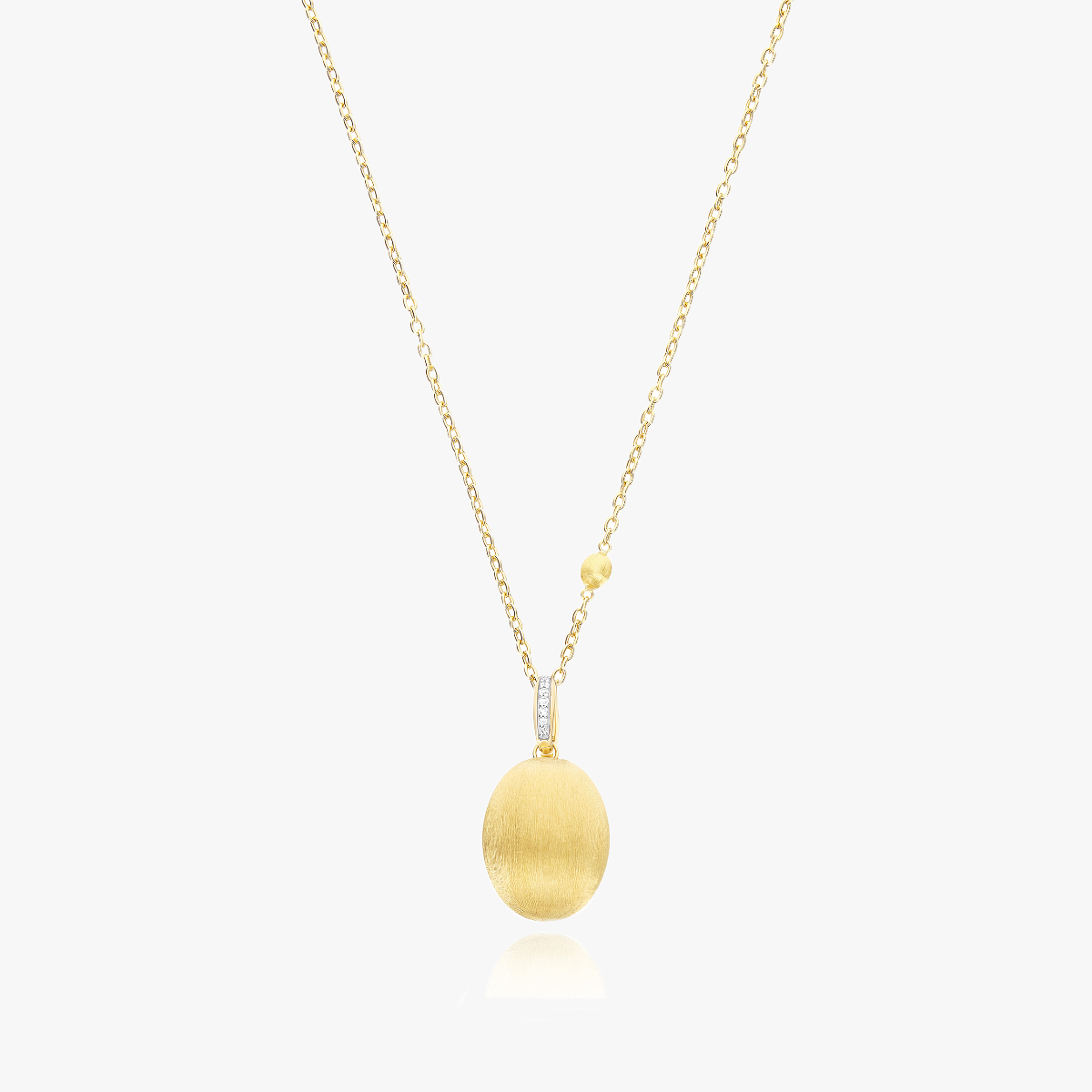 Nanis Boule Gold Pendant with Diamond Detail – Large PS17-609 on chain
