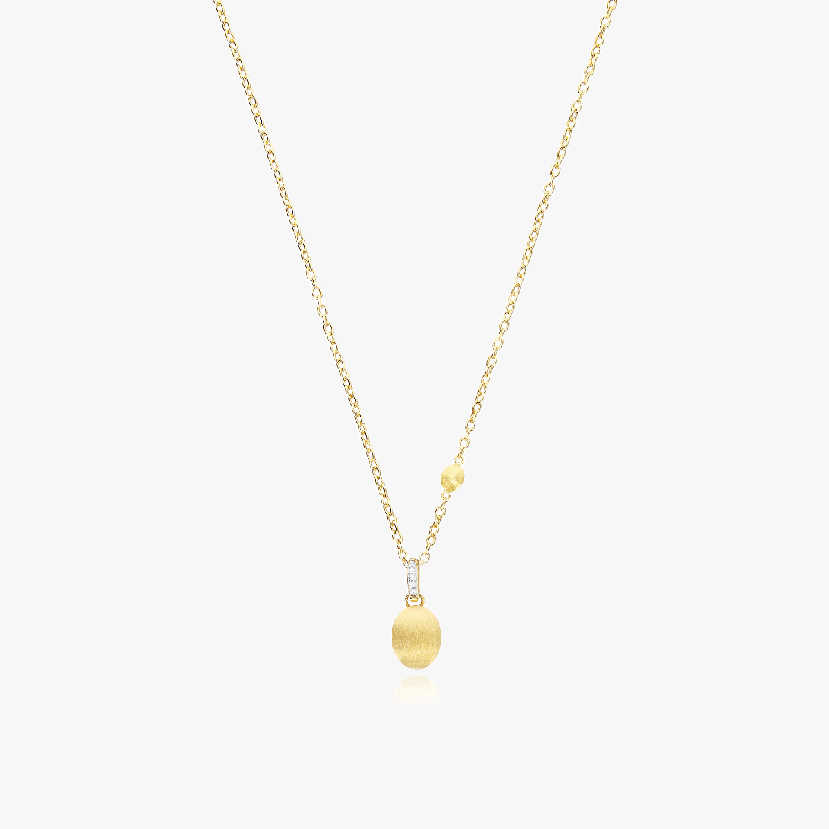 Nanis Boule Gold Pendant with Diamond Detail – Small PS13-609 GG IN on chain