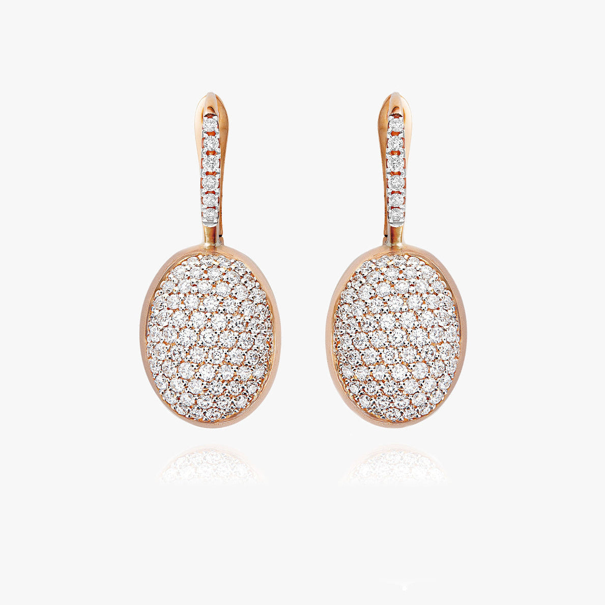 Nanis Boule Rose Gold Drop Pave Diamond Earrings - Medium - OS27-583_GG_IN orsini