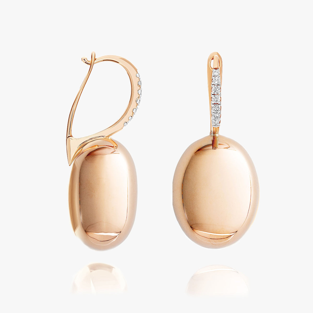 Nanis Boule Rose Gold Earrings with Diamond Detail – Medium OS15-583_RR_LU orsini