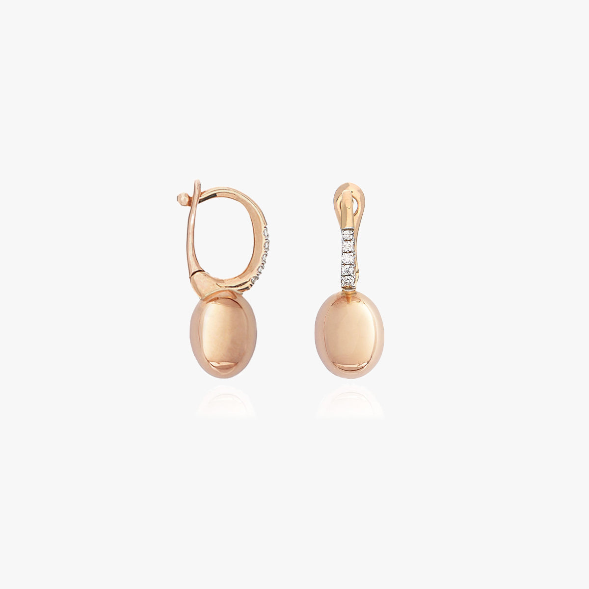 Nanis Boule Rose Gold Earrings with Diamond Detail – Mini