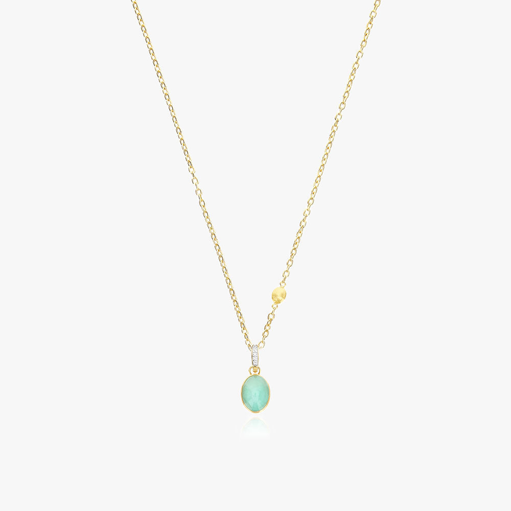 Nanis Boules Jadeite Pendant in Gold with Diamonds (Small)