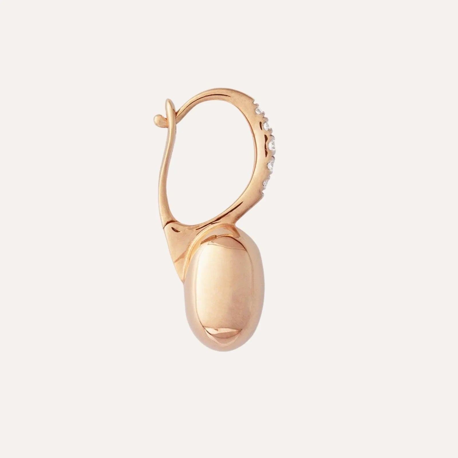 Nanis Ciliegine Rose Gold Boules Earrings with Diamonds Small