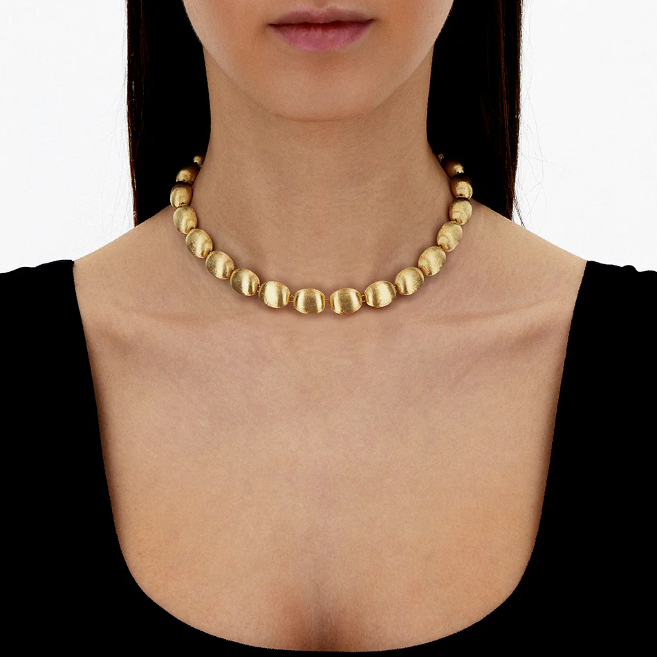 Nanis Dolcevita Muse Beaded Choker Necklace in Gold with Mother-of-Pearl (Small) CI3-609_GG_IN