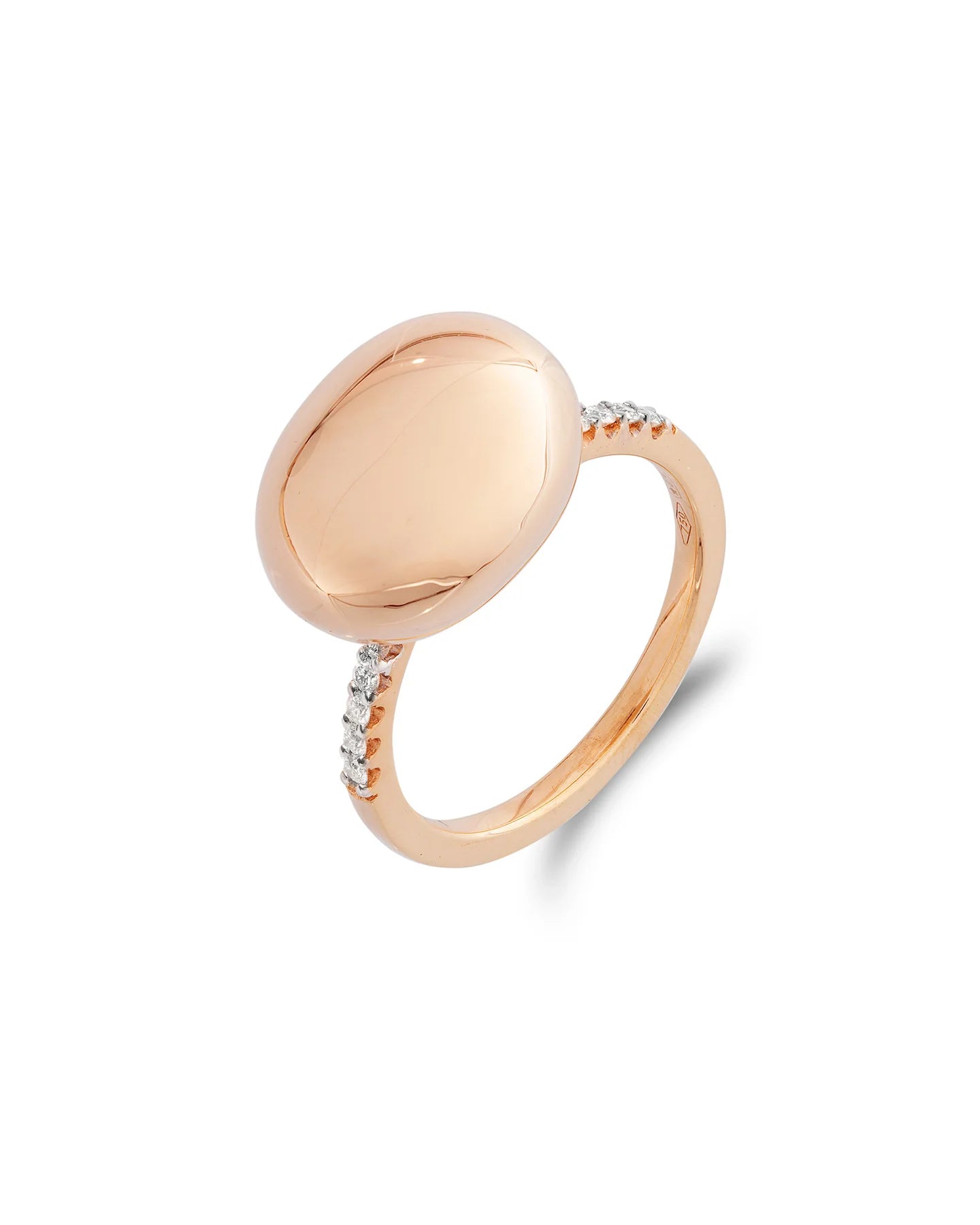 Elite Rose Gold Boule and Diamonds Pavé Ring (Large) - Orsini Jewellers