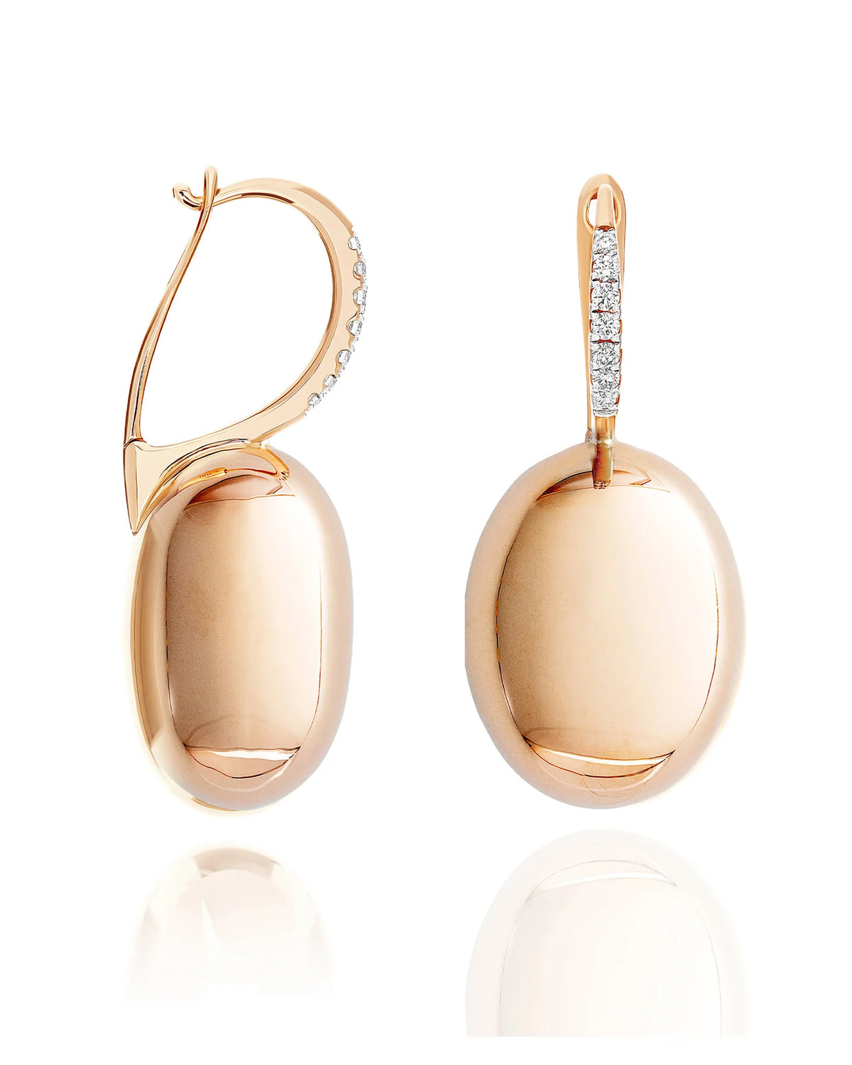 Nanis Elite Rose Gold Boules Earrings with Diamonds (Large) - Orsini Jewellers