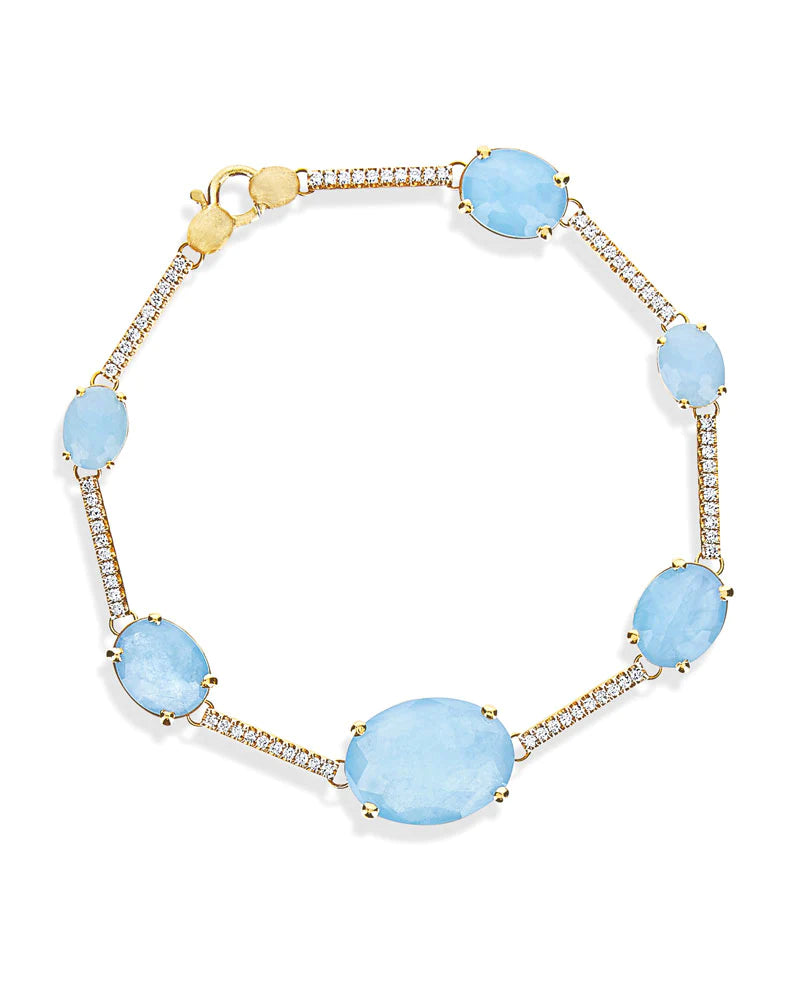 Nanis Ipanema Aquamarine and Diamond Bars Bracelet - Orsini Jewellers