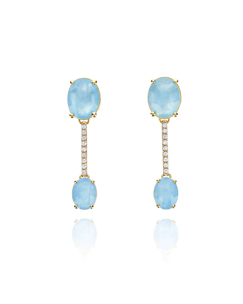 Nanis Ipanema Aquamarine and Diamond Bars Earrings - Orsini Jewellers