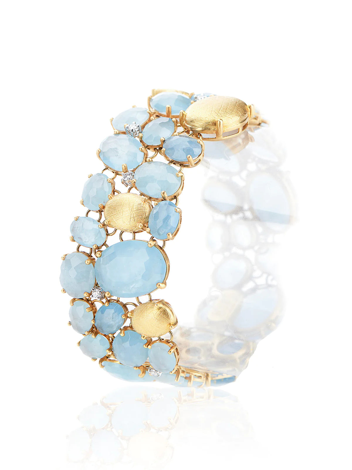 Nanis Ipanema Aquamarine and Diamond Cuff Bracelet - Orsini Jewellers
