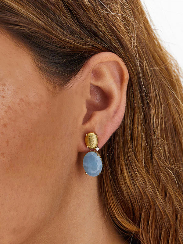 Nanis Ipanema Aquamarine and Diamond Gold Drop Earrings - Orsini Jewellers