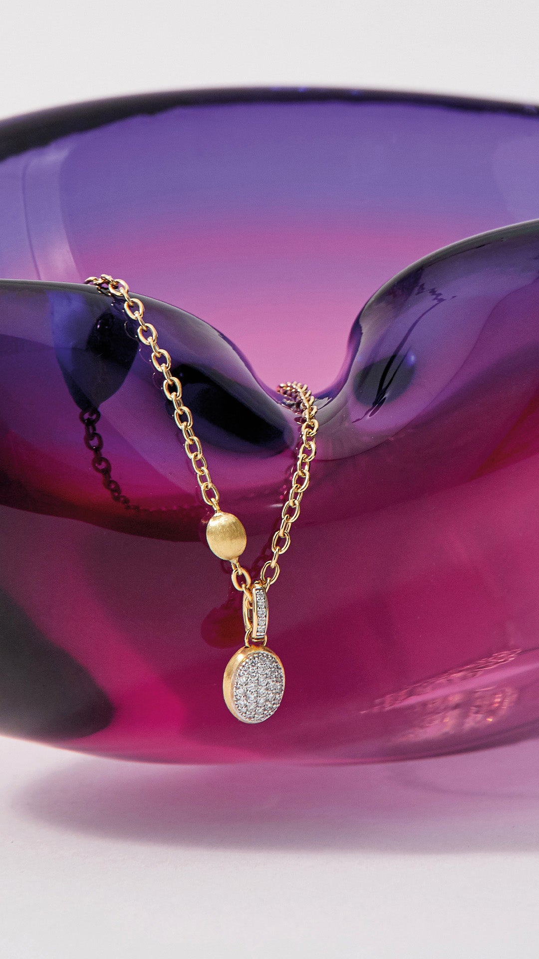 Nanis Boule Diamond Pave Pendant in Gold – Small