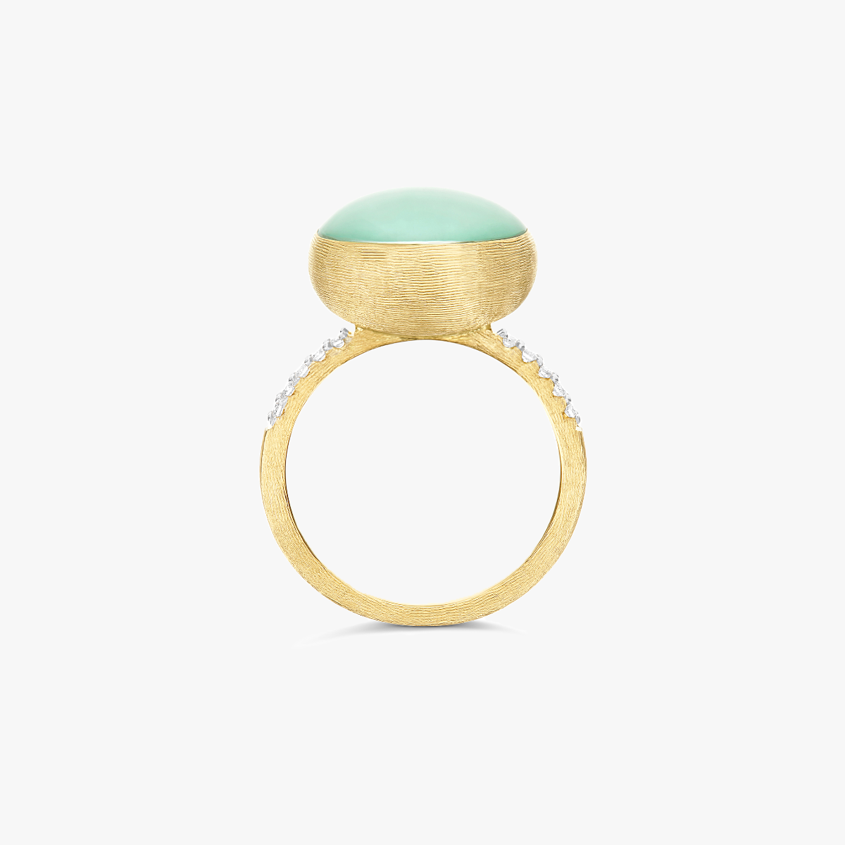 Nanis Boules Jadeite Ring in 18kt Yellow Gold with Diamonds - Medium at Orsini