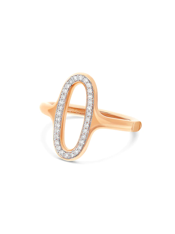 Nanis Libera Rose Gold and Diamonds Oval Signet Ring - Orsini Jewellers