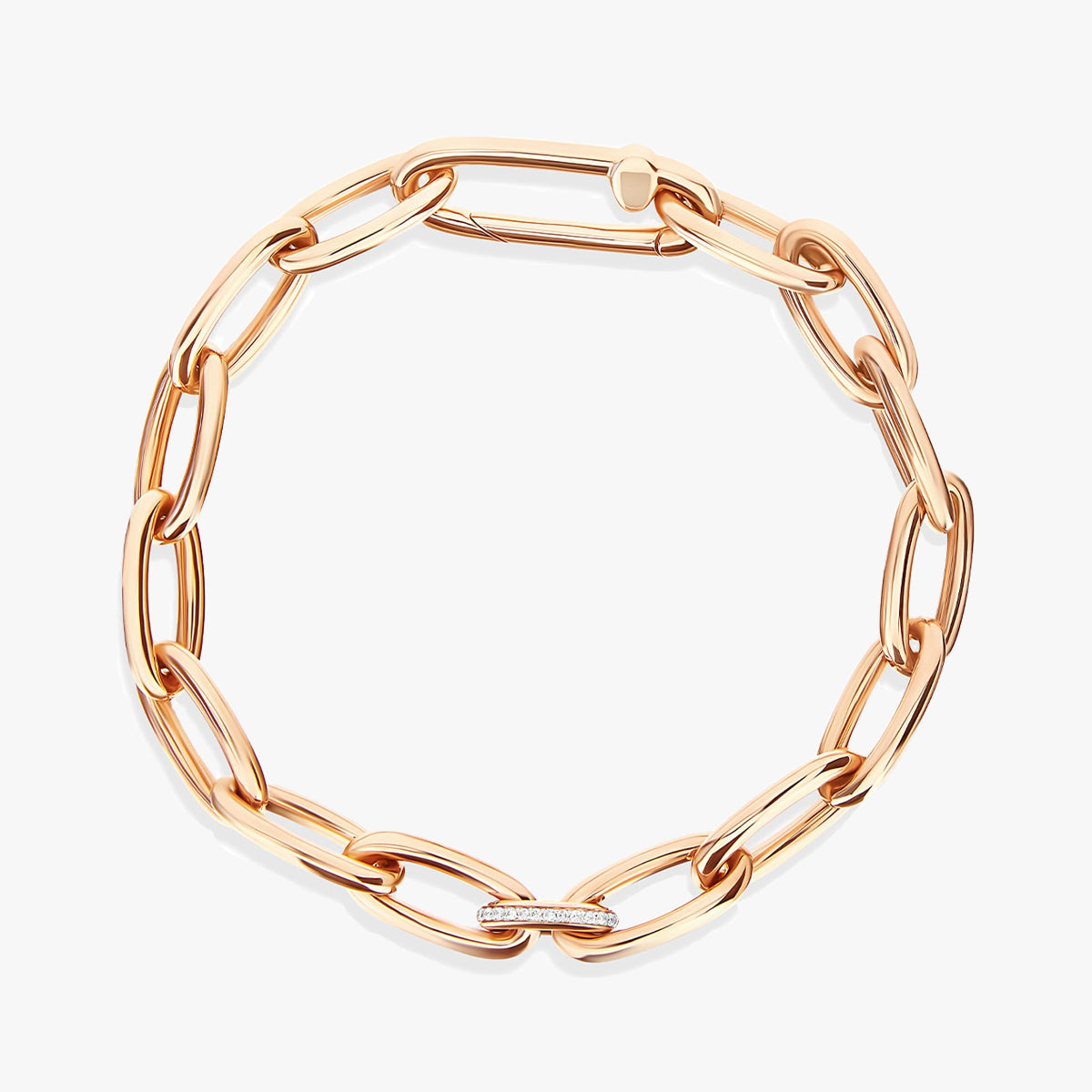 Nanis Libera Rose Gold Chain Bracelet with Diamonds BS3-602_RR_LU