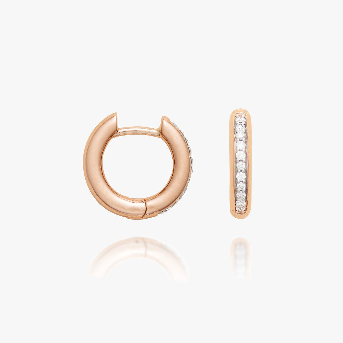 Nanis Libera Rose Gold Diamond Hoop Earrings - Small