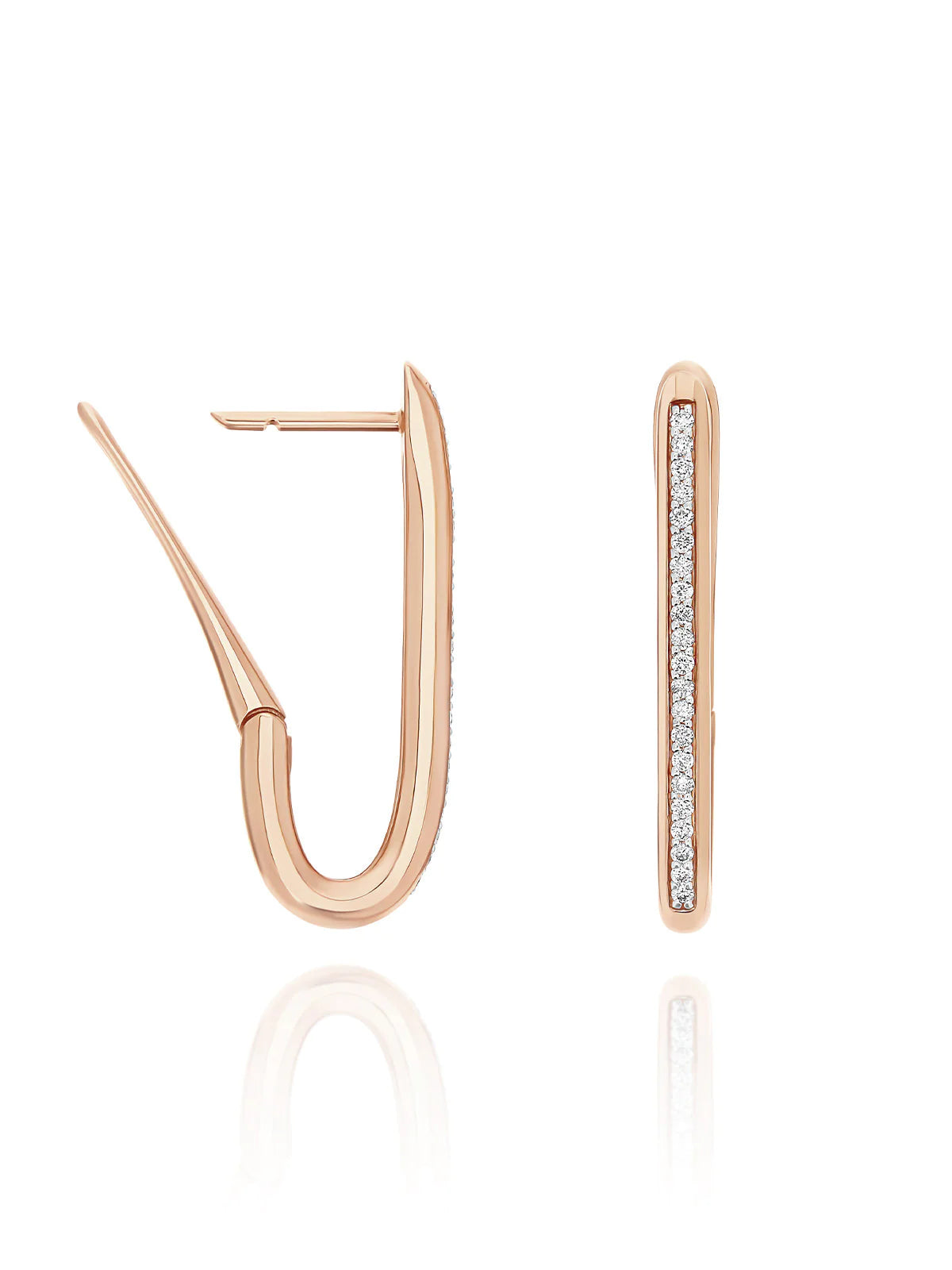 Nanis Libera Rose Gold and Diamonds Medium Square Hoop Earrings - Orsini Jewellers