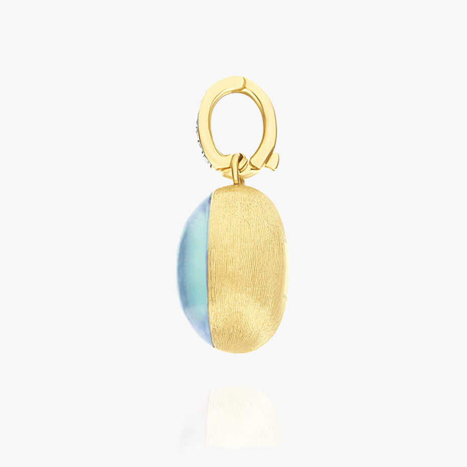 Nanis Muse Boule Amazonite Pendant in Gold with Diamonds (Medium) PS5-609 IN