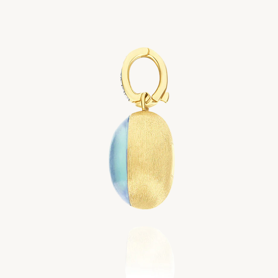 Nanis Muse Boule Amazonite Pendant in Gold with Diamonds at Orisni