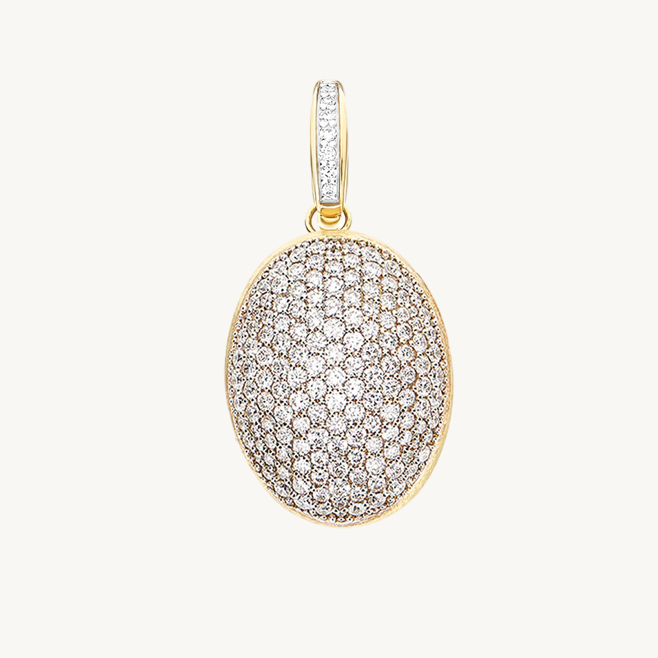 Nanis Muse Boule Diamond Pave Pendant in Gold Diamond Necklace