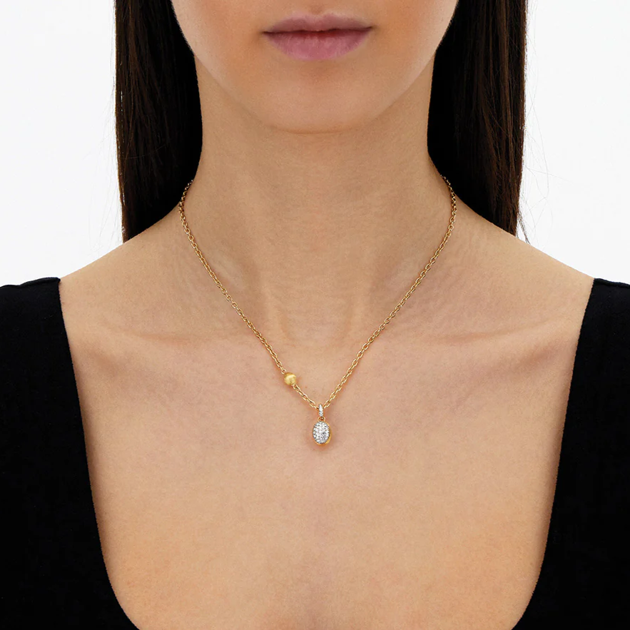 Nanis Muse Boule Diamond Pave Pendant in Gold (Small) necklace