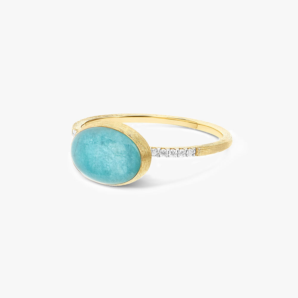 Nanis Boules Amazonite & Diamond Ring (Small)