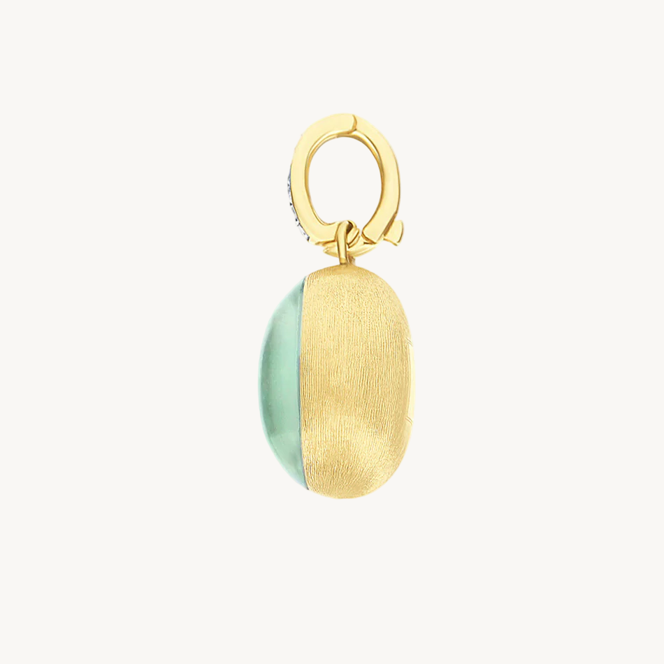 Nanis Muse Boule Jadeite Pendant in Gold with Diamonds (Medium)