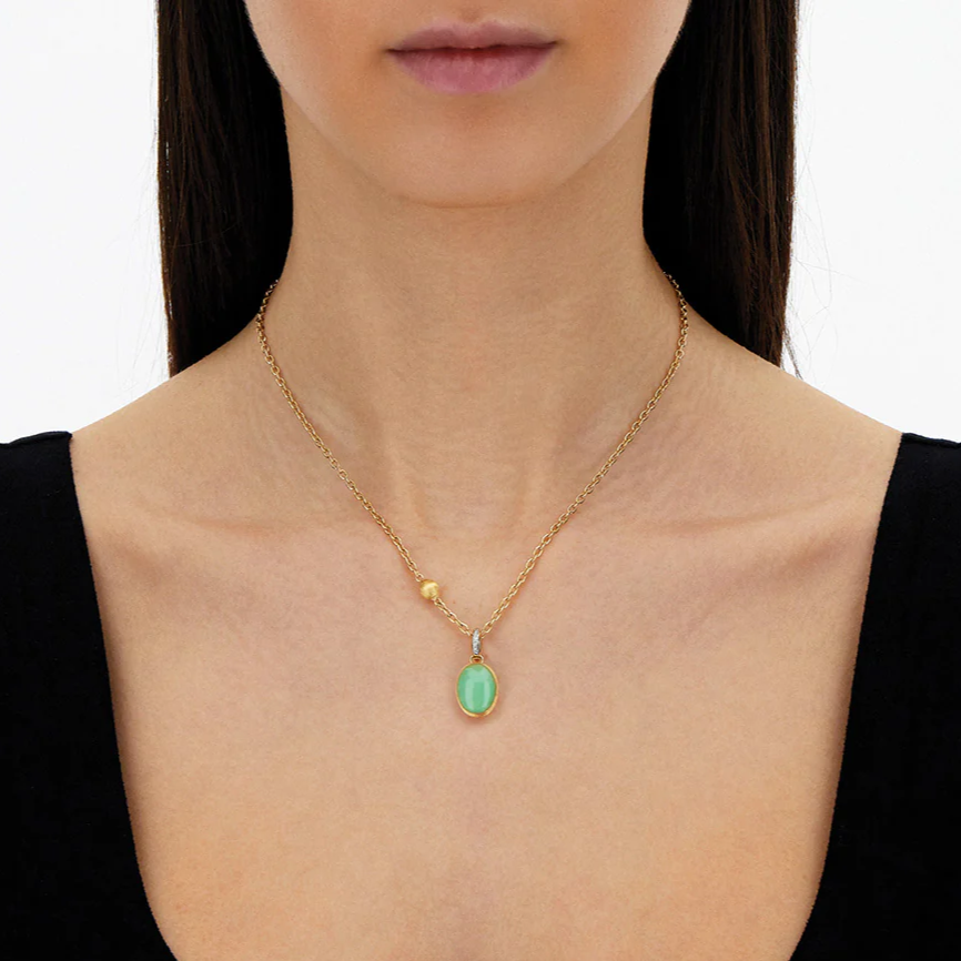 Orsini fine jewellery Nanis Muse Boule Jadeite Pendant in Gold with Diamonds (Medium) PS8-609