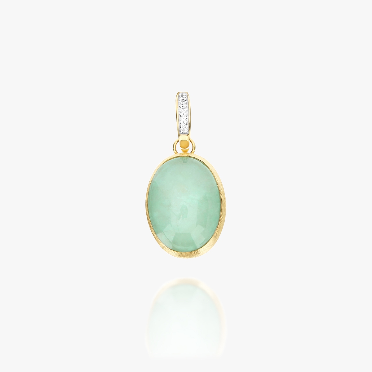 Nanis Boule Jadeite Pendant in Gold with Diamonds (Medium) PS8-609