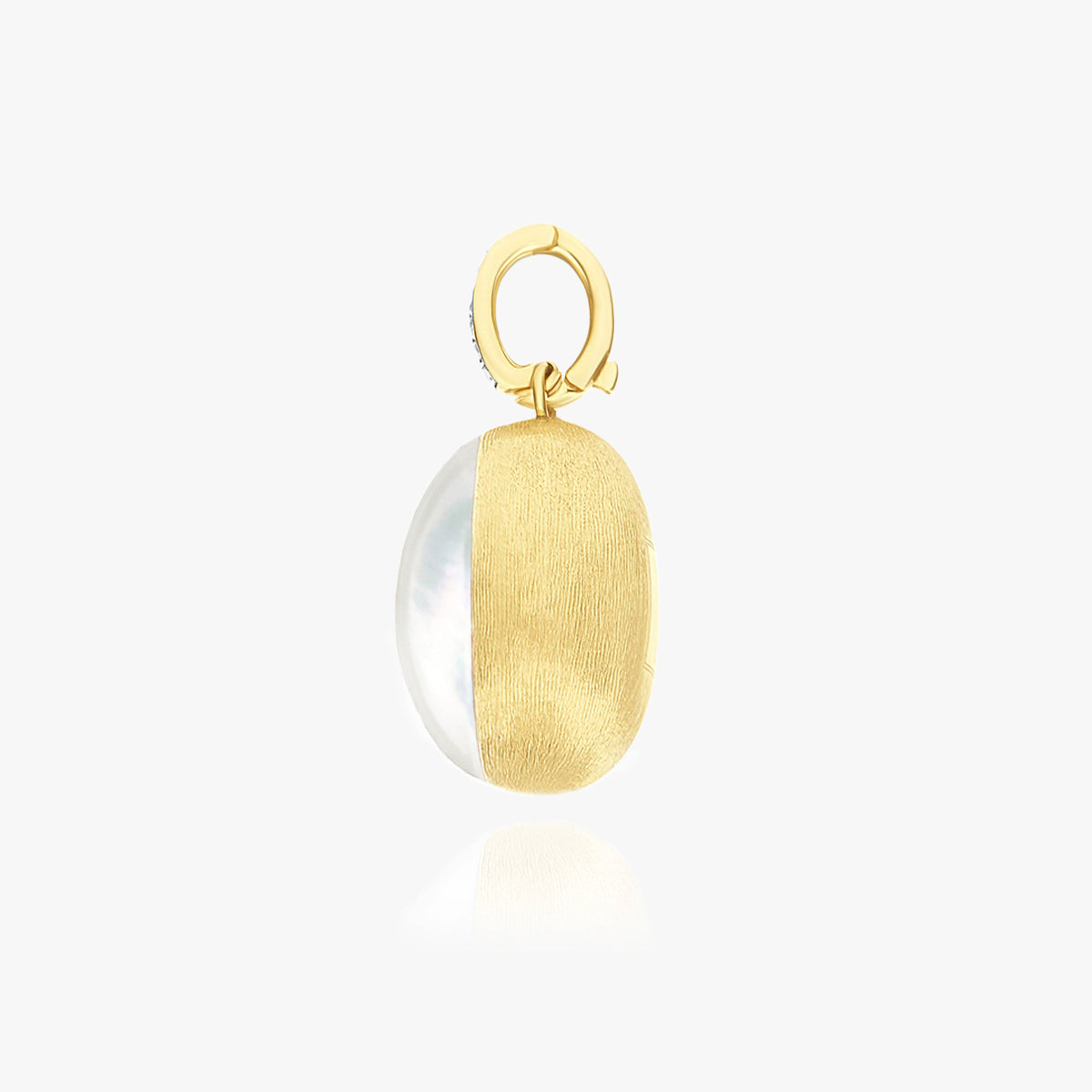 Nanis Muse Boule Mother of Pearl Pendant in Gold with Diamonds - Large
