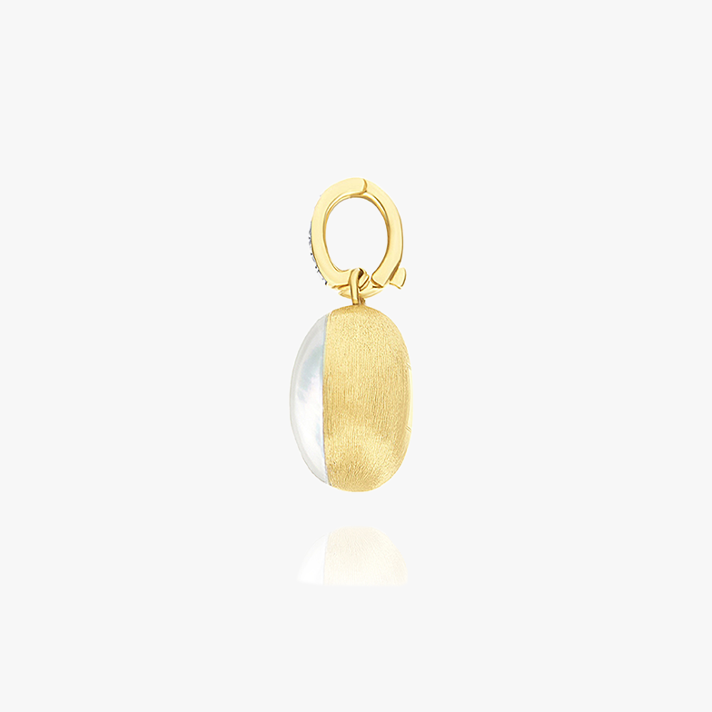 Nanis Muse Boule Mother of Pearl Pendant in Gold with Diamonds (Small) PS25-609 IN