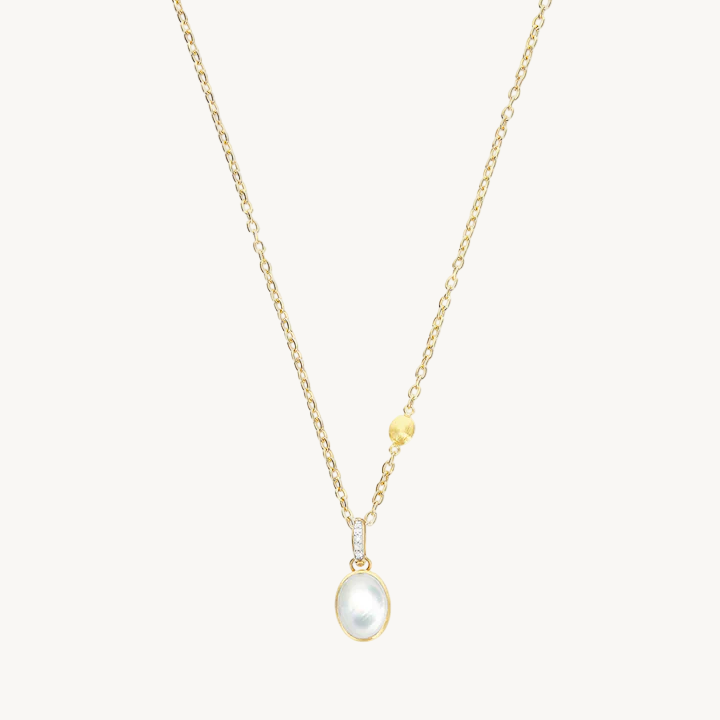 Nanis Muse Boule Mother of Pearl Pendant in Gold with Diamonds (Small) Orsini