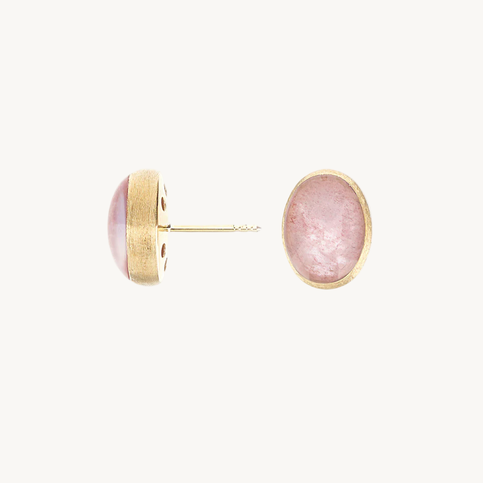 Nanis Muse Pink Quartz Earrings in Gold (Small)