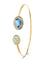 Nanis Reverse Gold, Blue Diamonds, Swiss Blue Topaz, Green Sapphires and London Blue Topaz Bracelet - Orsini Jewellers