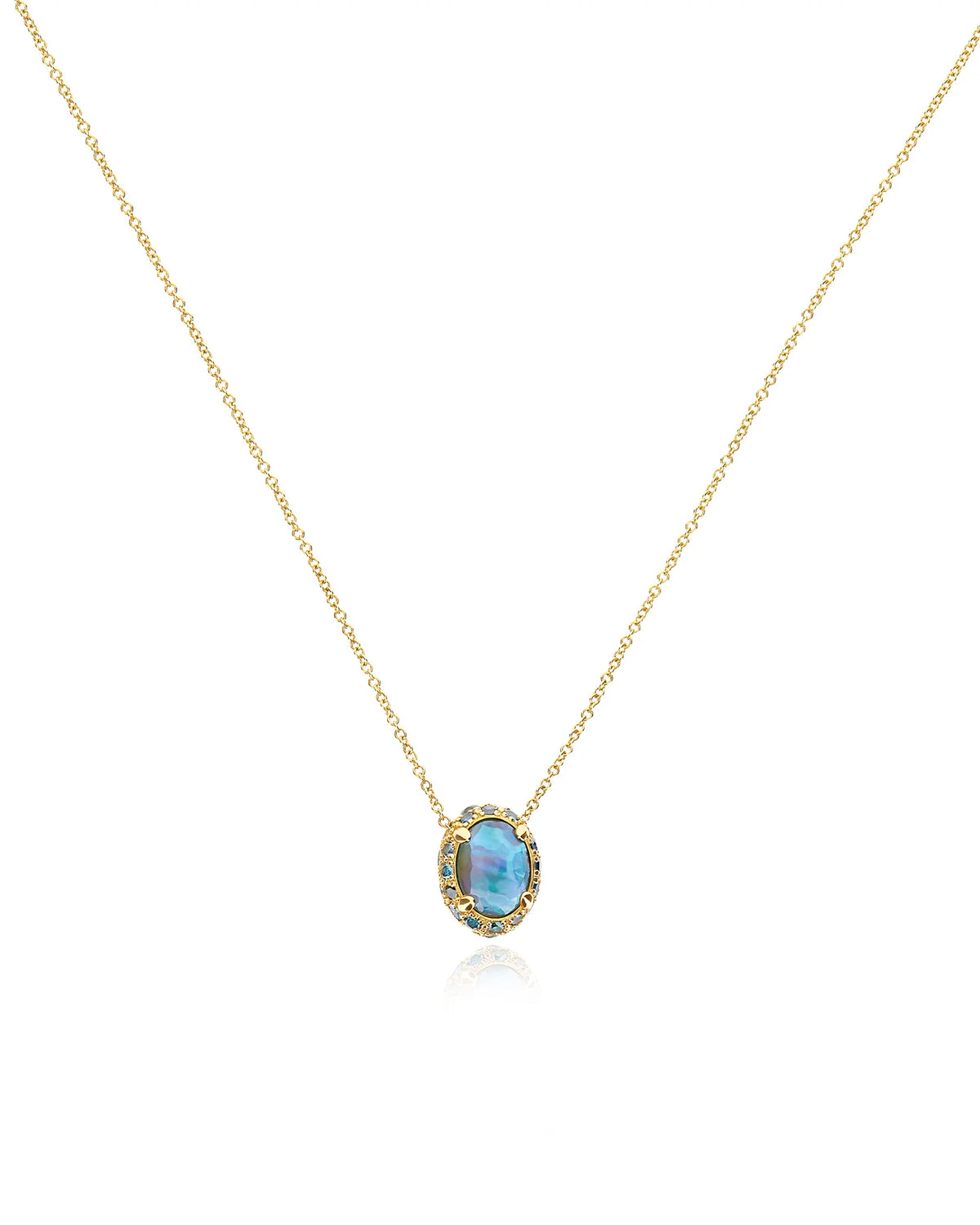 Nanis Reverse Blue Diamonds, Swiss Blue Topaz, Green Sapphires and London Blue Topaz Reversible Necklace - Orsini Jewellers